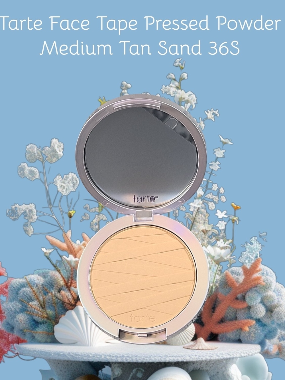 Tarte Face Tape Pressed Powder - Medium Tan Sand (36S) NIB .29 Oz/8.3 G